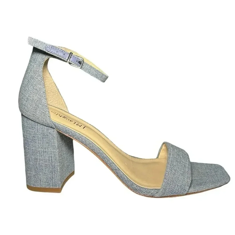 NWOT J McLaughlin Women’s Esme Denim Block Heels with Ankle Strap Blue Size 11